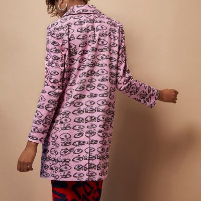 Pink Design Forum eye print coat